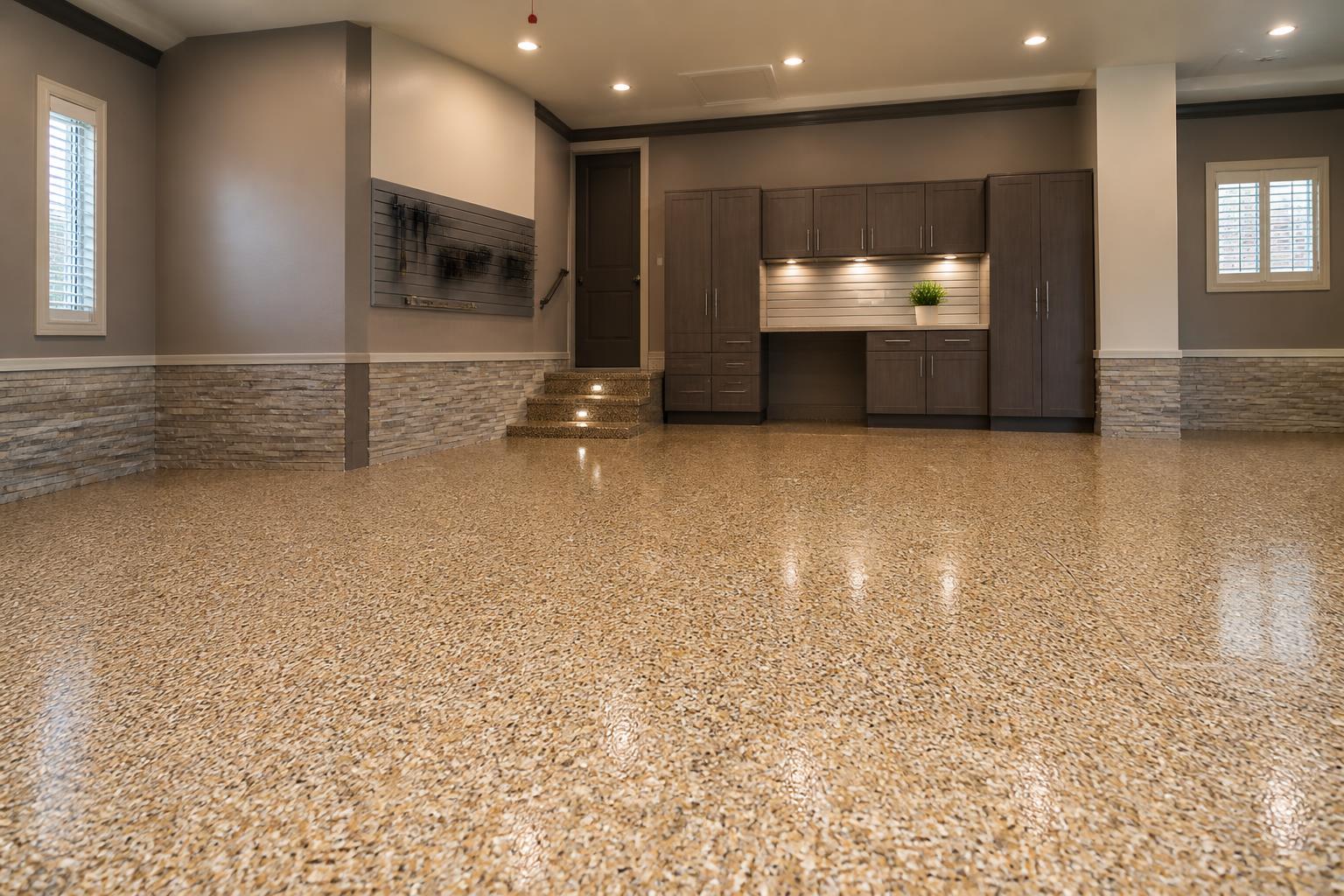 Polished epoxy commercial floor